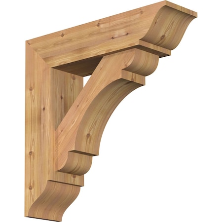 Ekena Millwork Olympic Traditional Smooth Bracket w/ Offset Brace, Western Red Cedar, 7 1/2"W x 28"D x 28"H BKT0806X28X28OLY01SWR